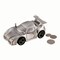 Contemporary Home Living 4.75" Metallic Brushed Nickel Sports Car Coin Bank